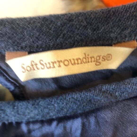 Soft Surroundings Petite Small Purple Floral Tunic 3/4 Sleeves Keyhole Back - Picture 5 of 8